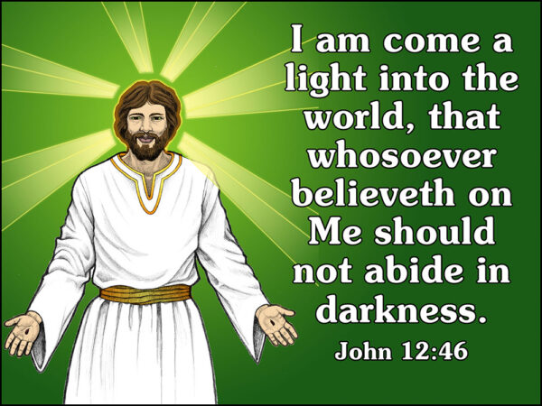 The Light of the World Is Jesus Illustrated Children's Song Verse Poster 6280