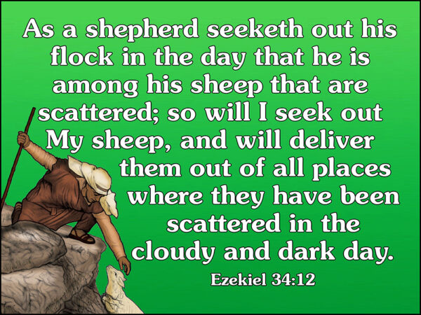 Savior, Like a Shepherd Lead Us Illustrated Hymn Verse Poster 6360
