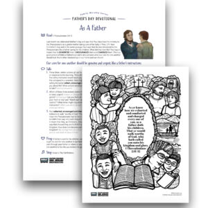Father's Day Devotional (I Thessalonians 2) and Coloring Page Downloads (Ready-to-Print PDF)