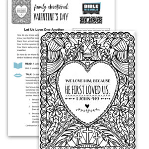 Valentine's Day Devotional and Coloring Page Downloads (Ready-to-Print PDF)