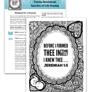 Sanctity of Life Sunday Devotional and Coloring Page Downloads (Ready-to-Print PDF)