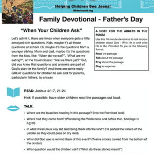 Father's Day (Joshua 4) Devotional and Coloring Page Downloads (Ready-to-Print PDF)